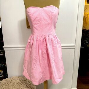 Lilly Pulitzer Pink Strapless Pleated Dress